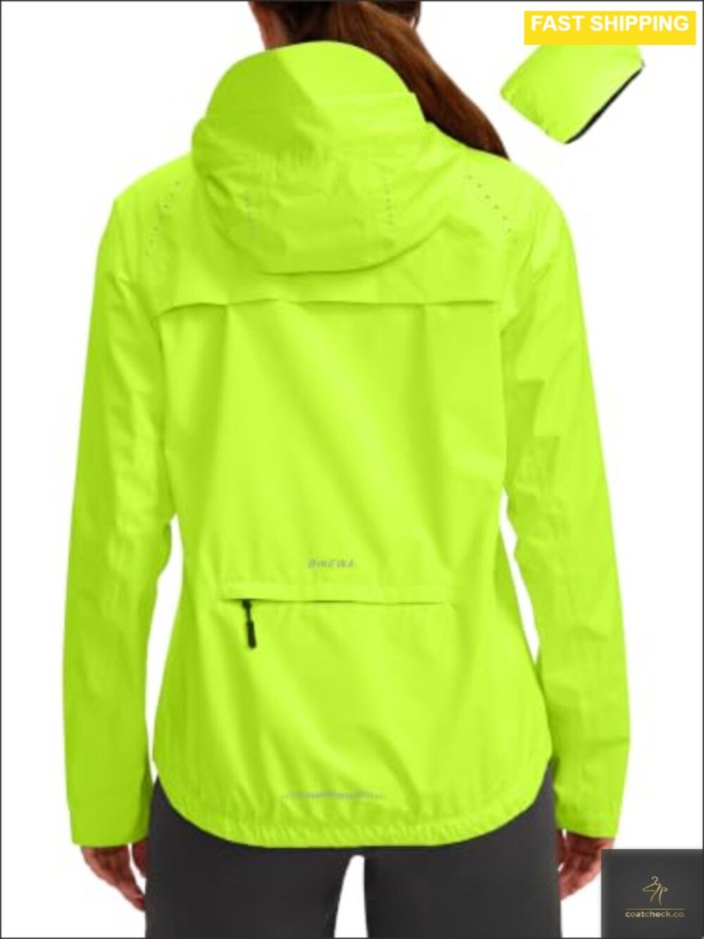Women's Waterproof Cycling Rain Jacket Windproof Reflective Packable Hooded